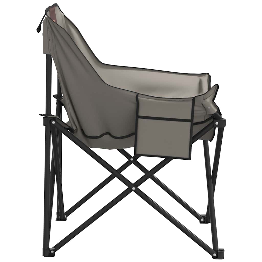 Camping Chairs with Pocket Foldable 2 pcs Grey
