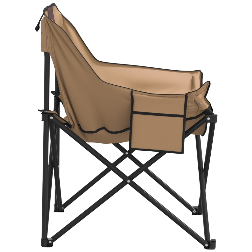Camping Chairs with Pocket Foldable 2 pcs Brown