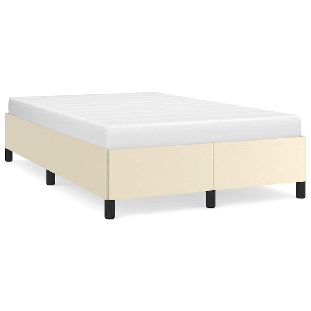 Bed Frame without Mattress Cream 120x190 cm Small Double Faux Leather