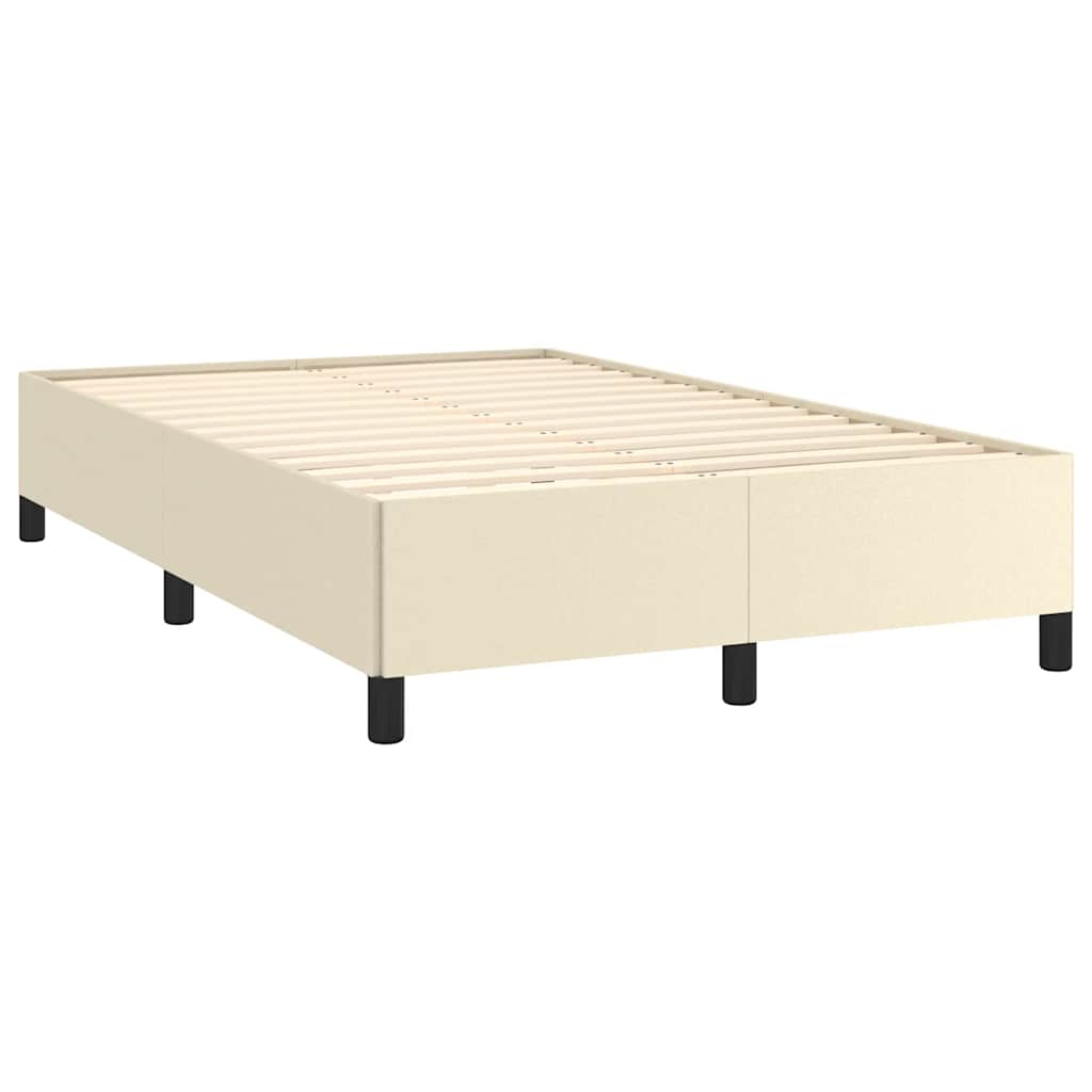 Bed Frame without Mattress Cream 120x190 cm Small Double Faux Leather