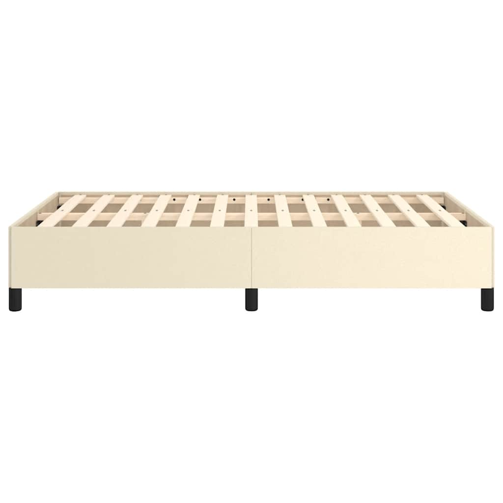 Bed Frame without Mattress Cream 120x190 cm Small Double Faux Leather