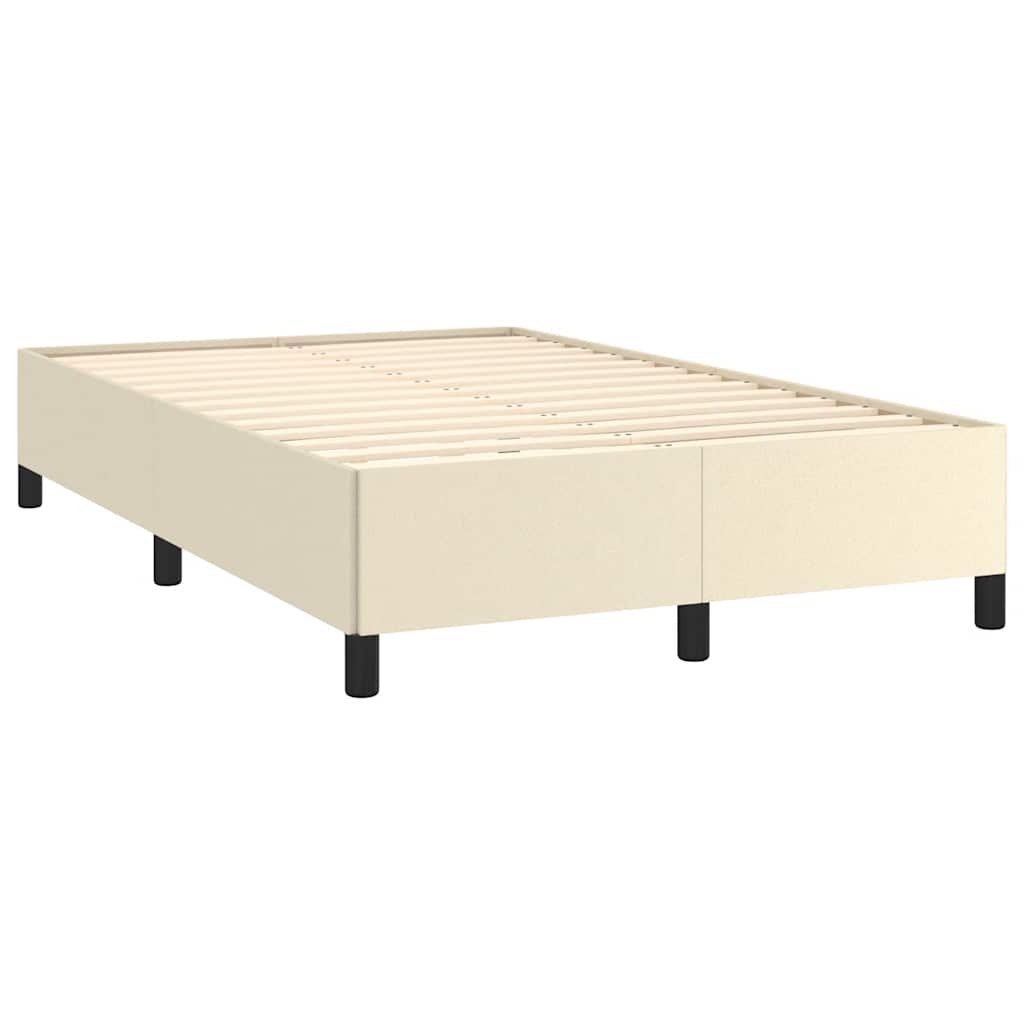 Bed Frame without Mattress Cream 120x190 cm Small Double Faux Leather