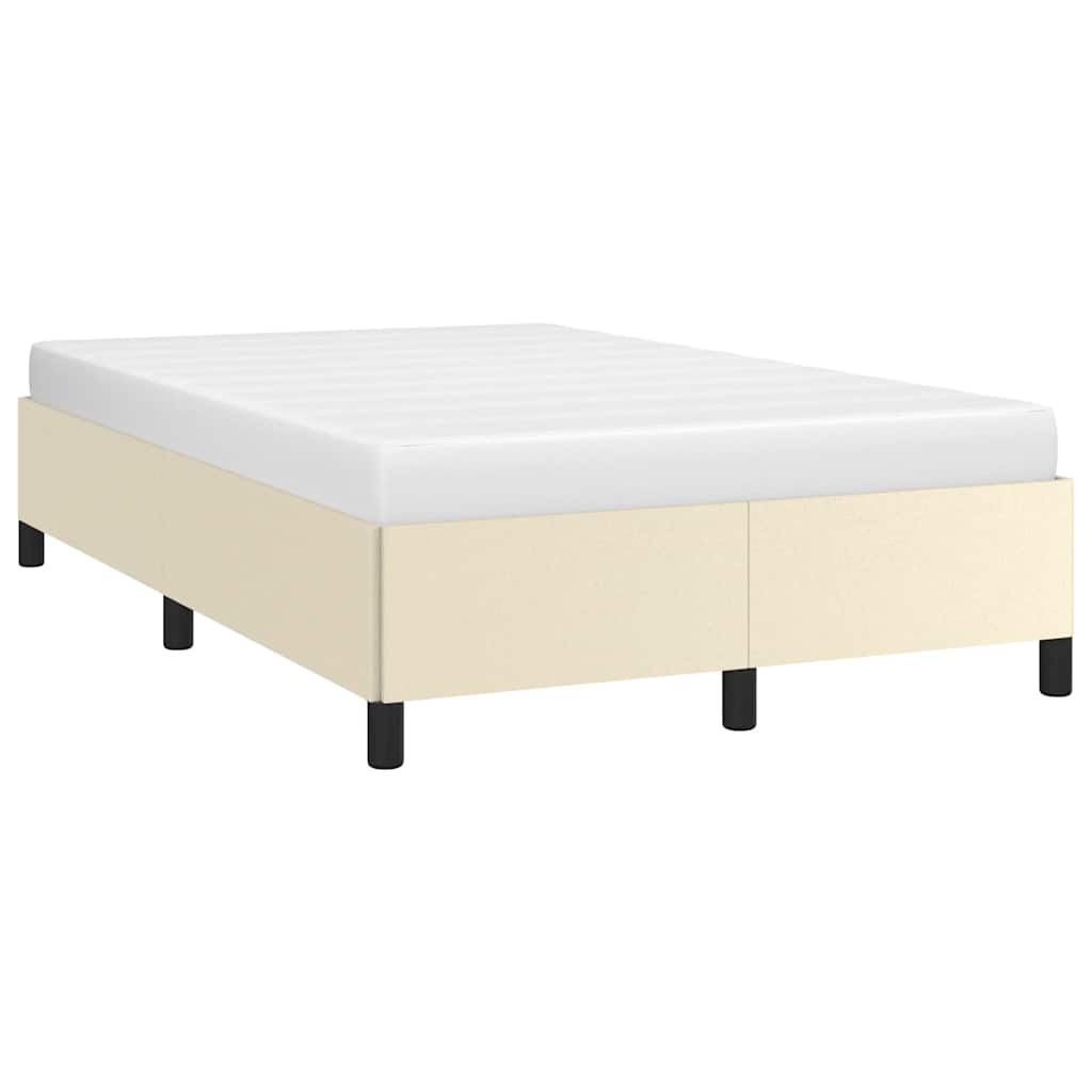 Bed Frame without Mattress Cream 120x190 cm Small Double Faux Leather