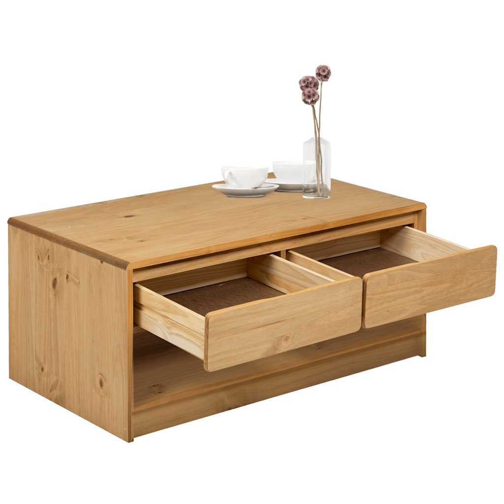 Coffee Table SAUDA Oak 99x55x45 cm Solid Wood Pine