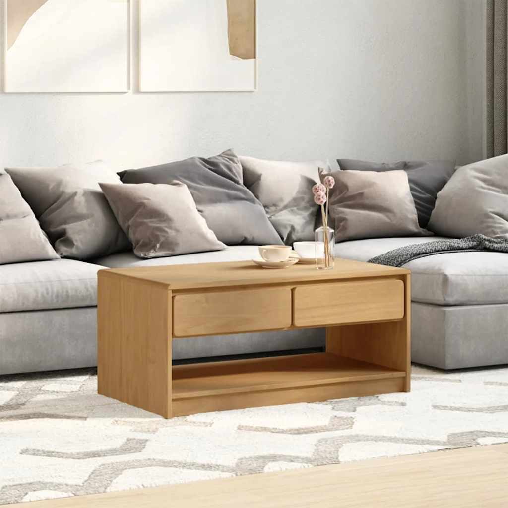 Coffee Table SAUDA Oak 99x55x45 cm Solid Wood Pine