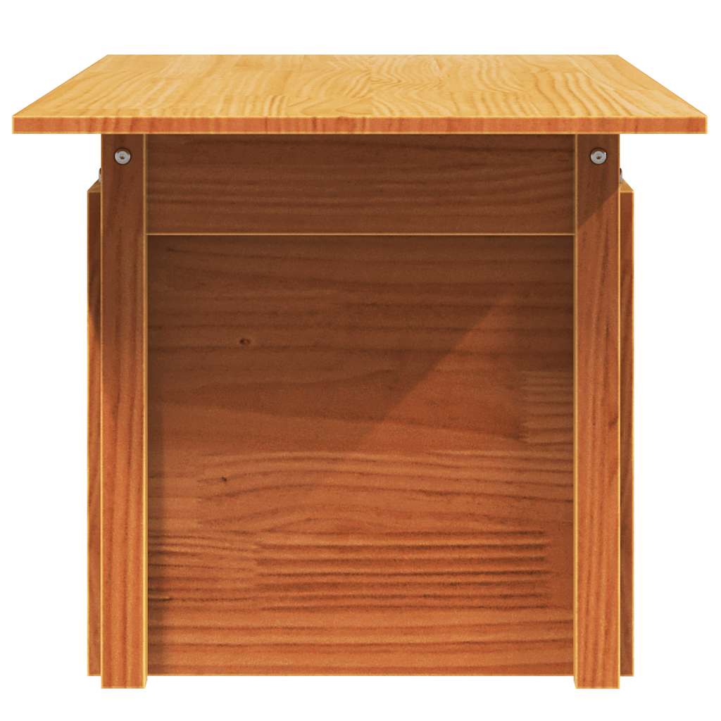 Garden Table Wax Brown 100x50x75 cm Solid Wood Pine