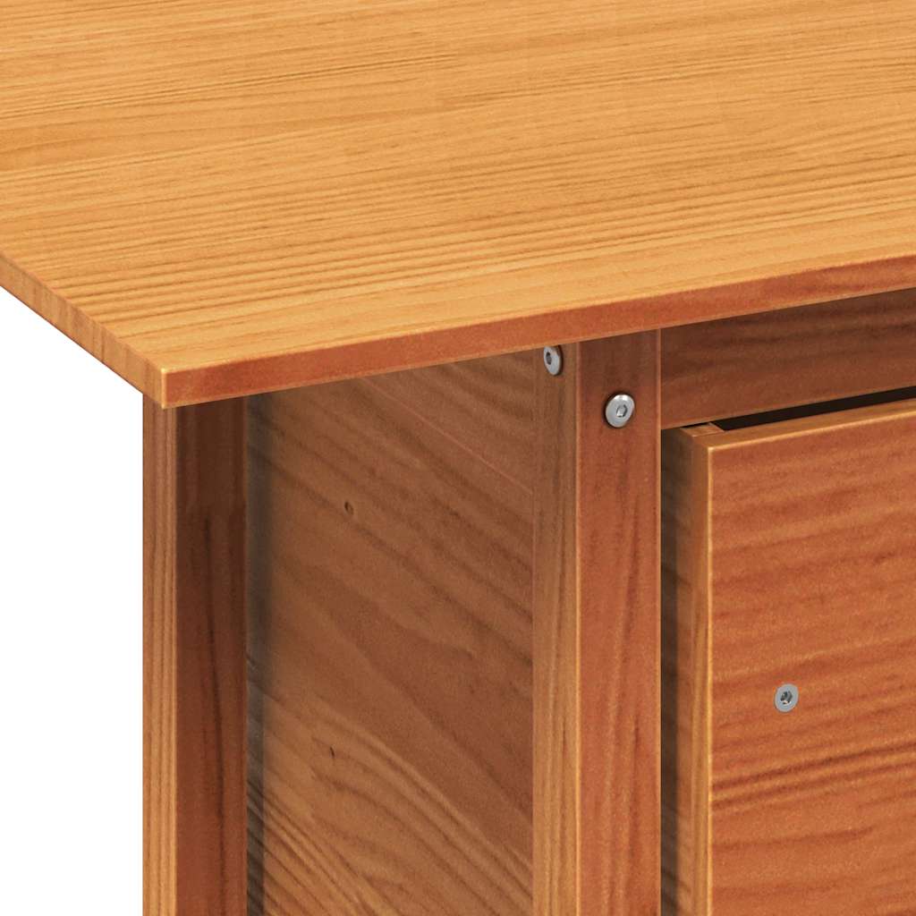 Garden Table Wax Brown 100x50x75 cm Solid Wood Pine