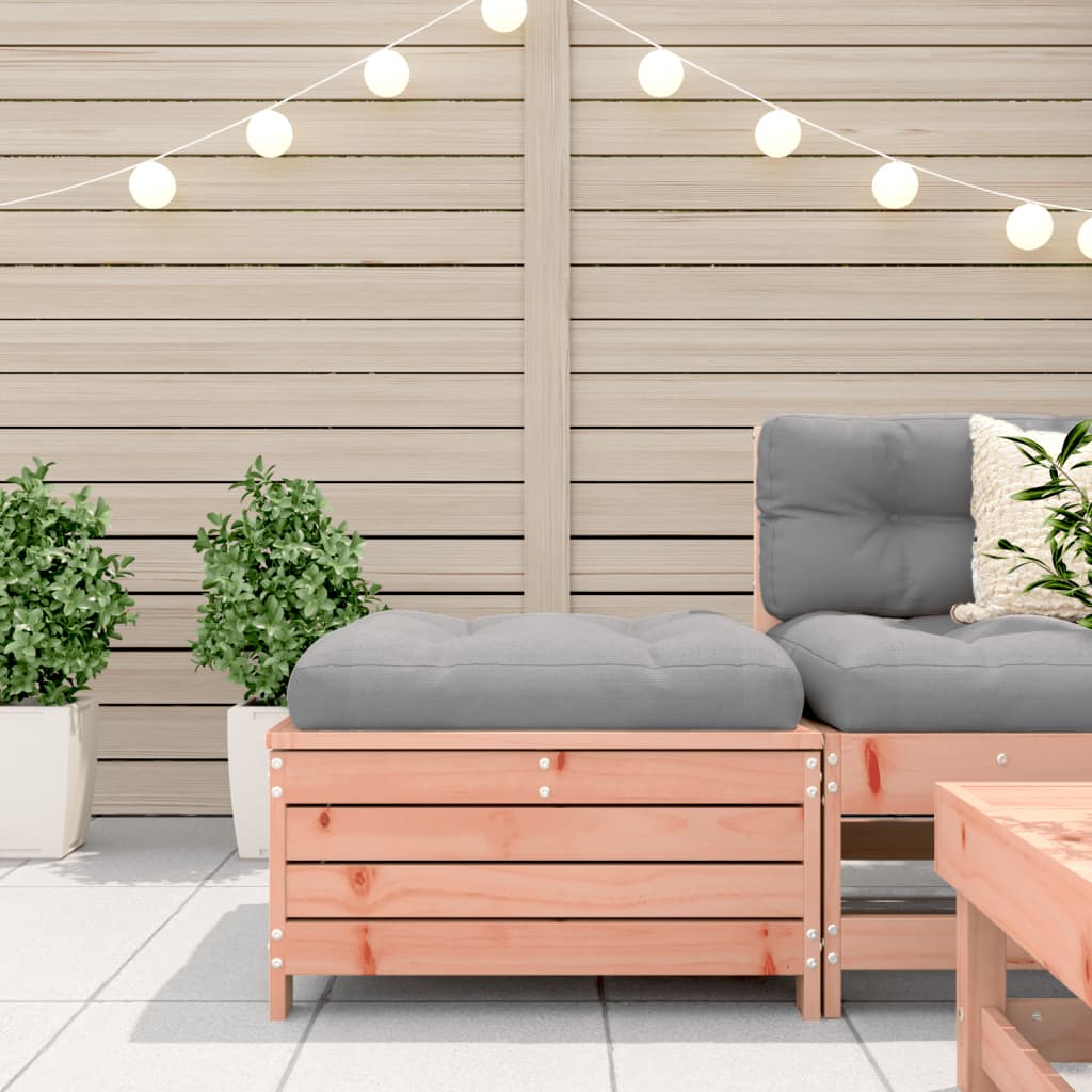Garden Footstool with Cushion Solid Wood Douglas