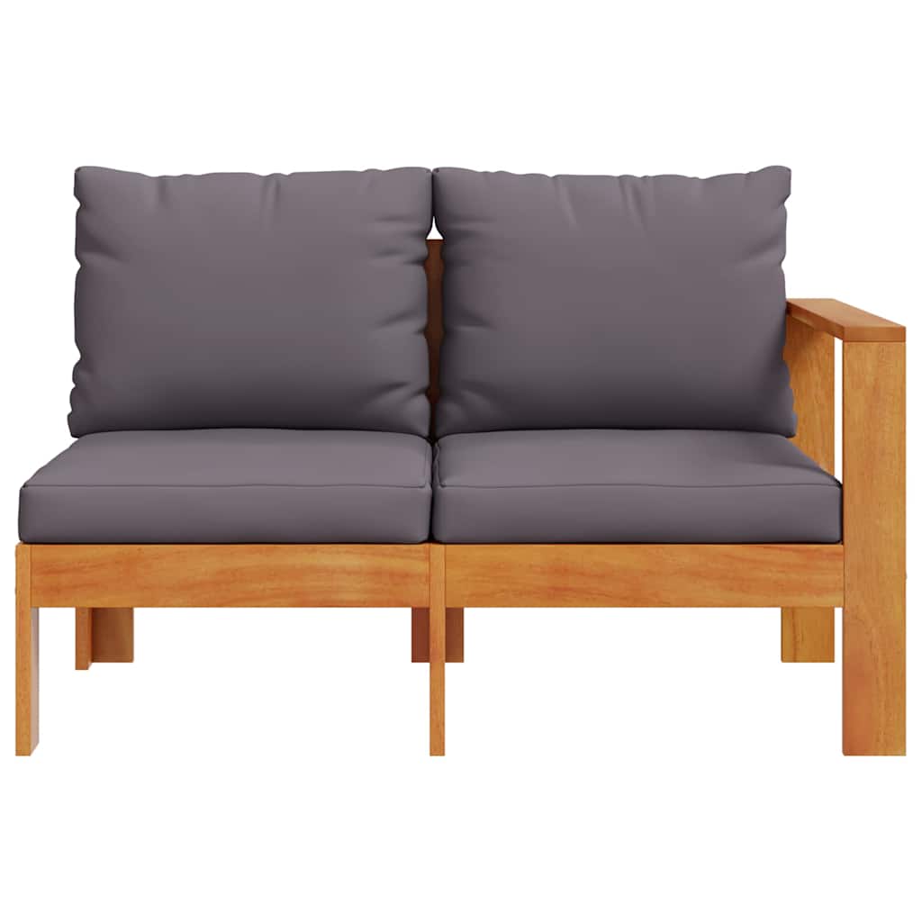 Garden Sofa with 1 Armrest 2-Seater Solid Wood Acacia