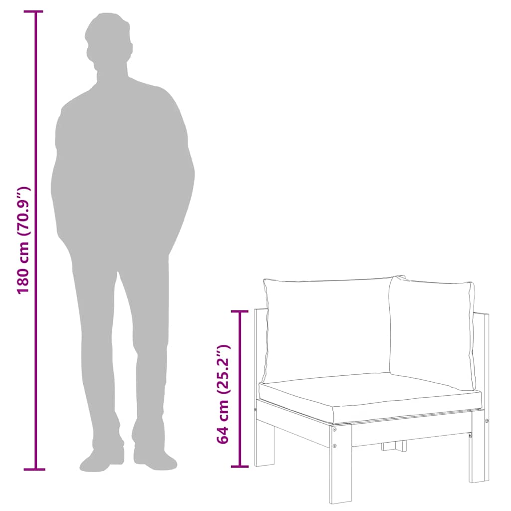 2 Piece Garden Sofa Set with Cushions Solid Wood Acacia