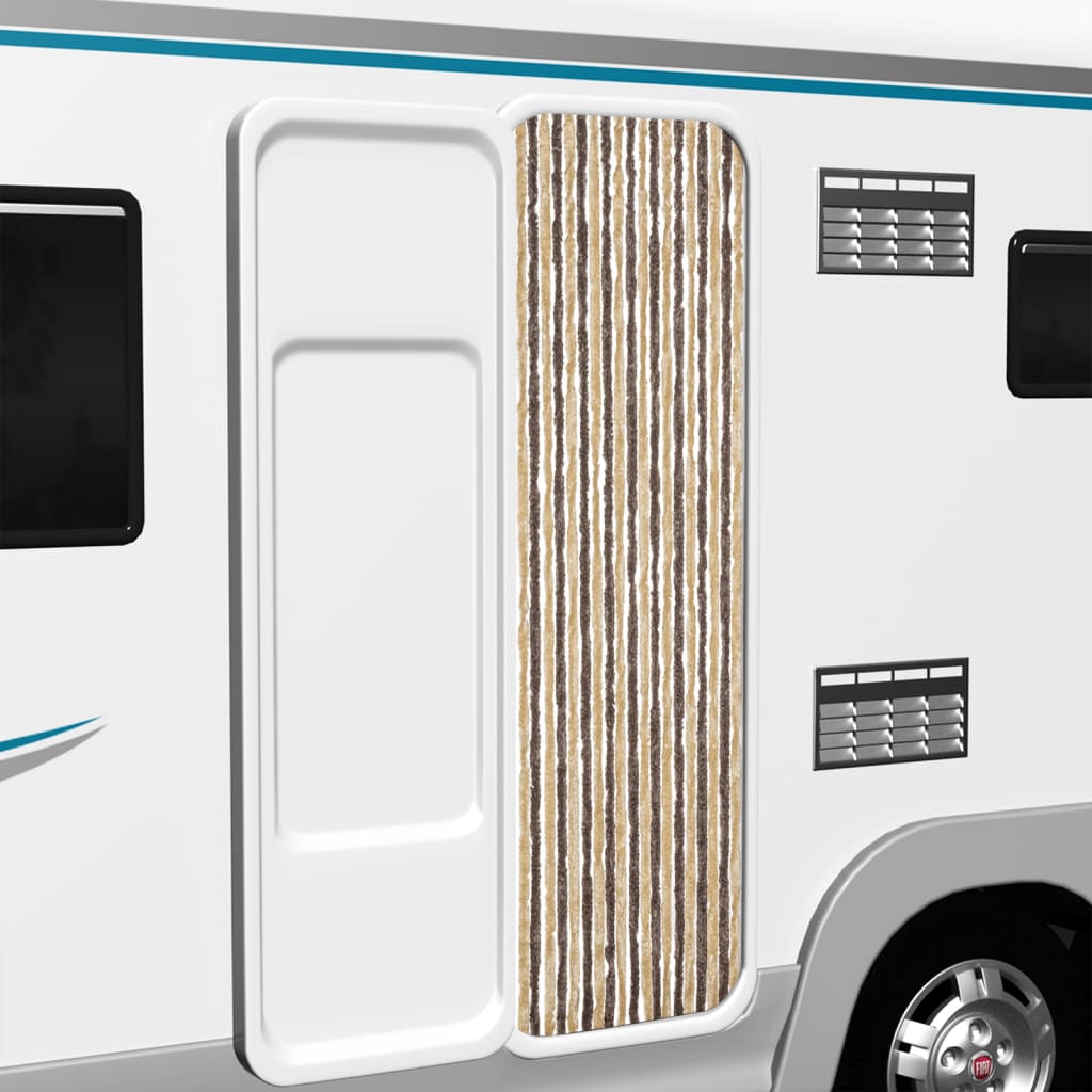 Fly Curtain Dark Brown and Beige 56x200 cm Chenille