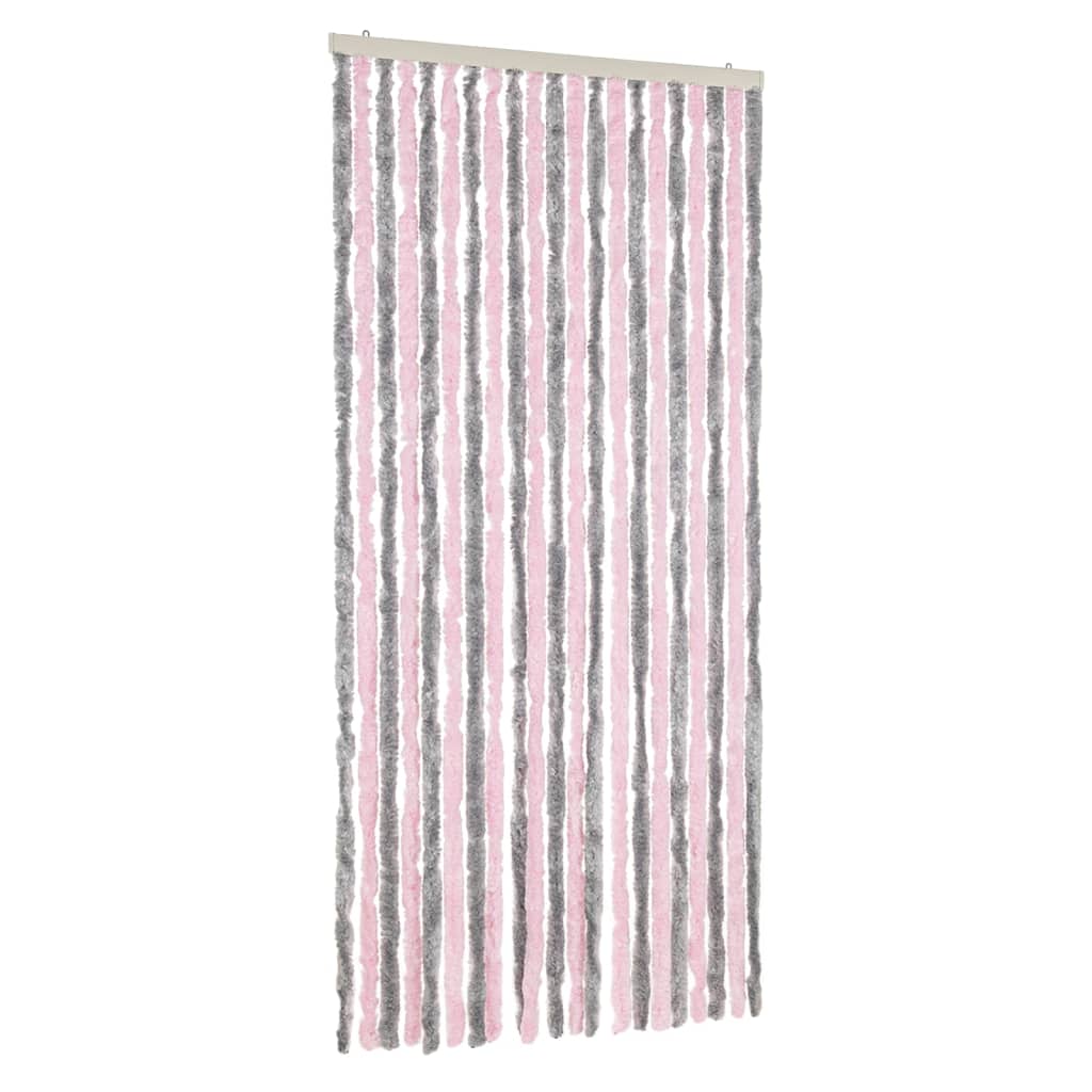 Fly Curtain Silver Grey and Pink 90x220 cm Chenille