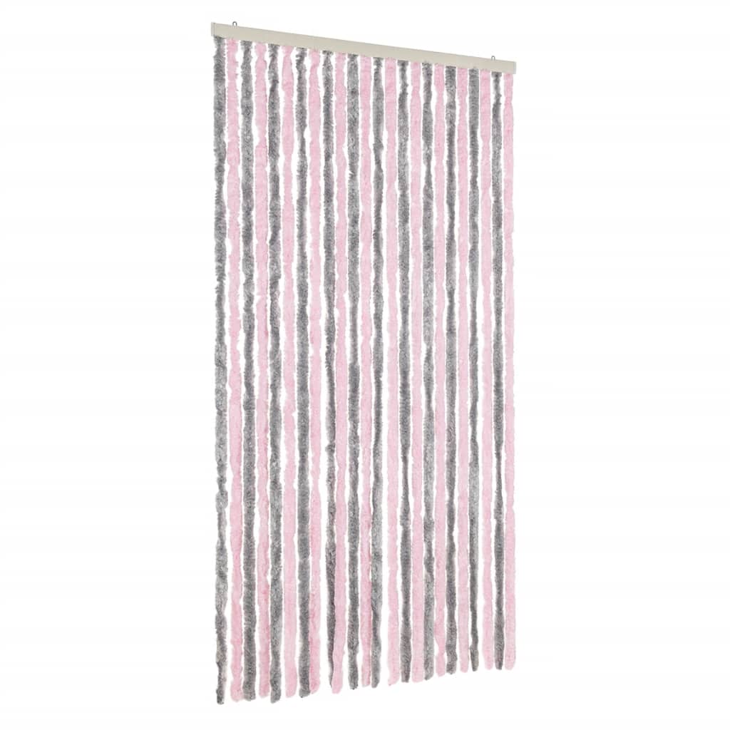 Fly Curtain Silver Grey and Pink 100x220 cm Chenille