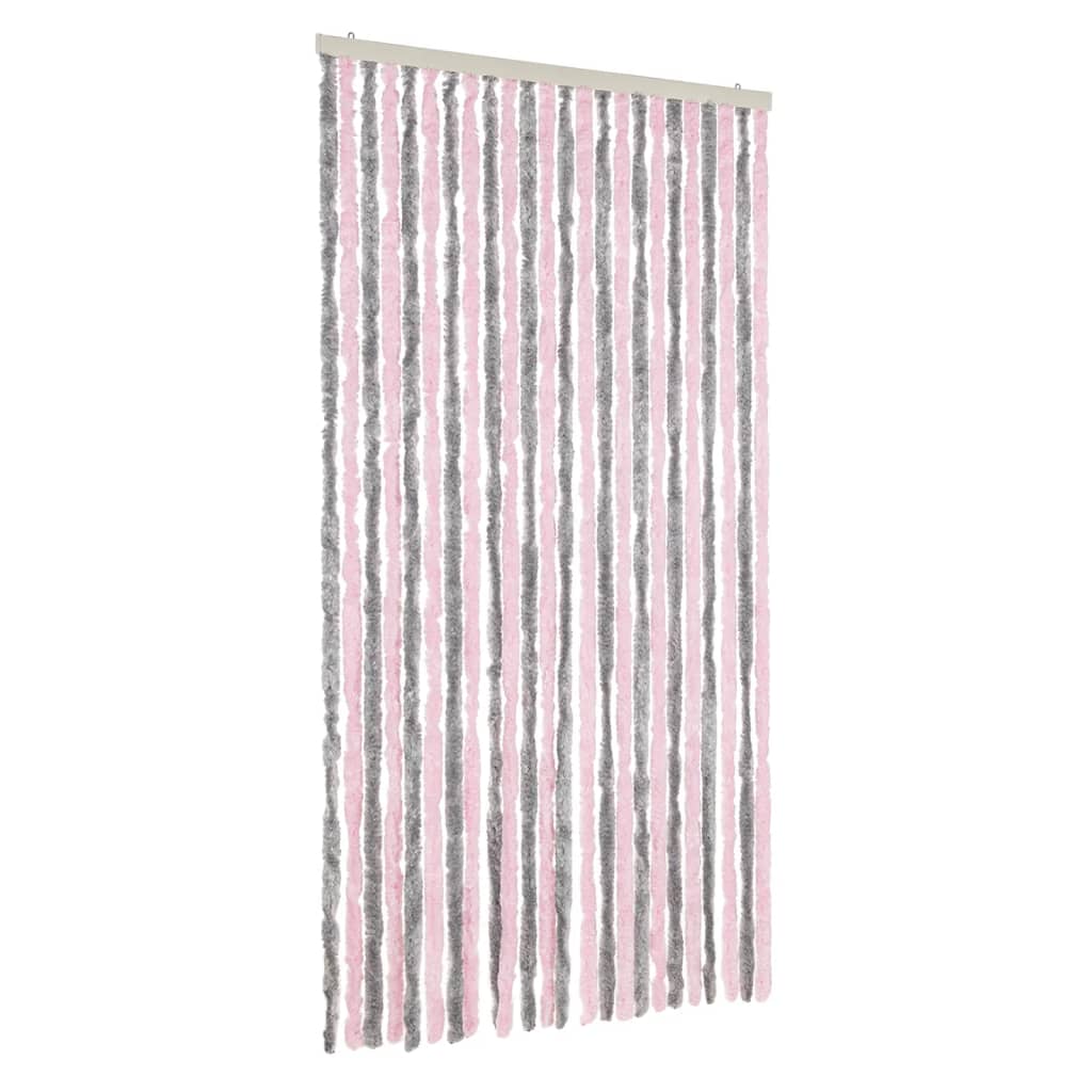 Fly Curtain Silver Grey and Pink 100x230 cm Chenille