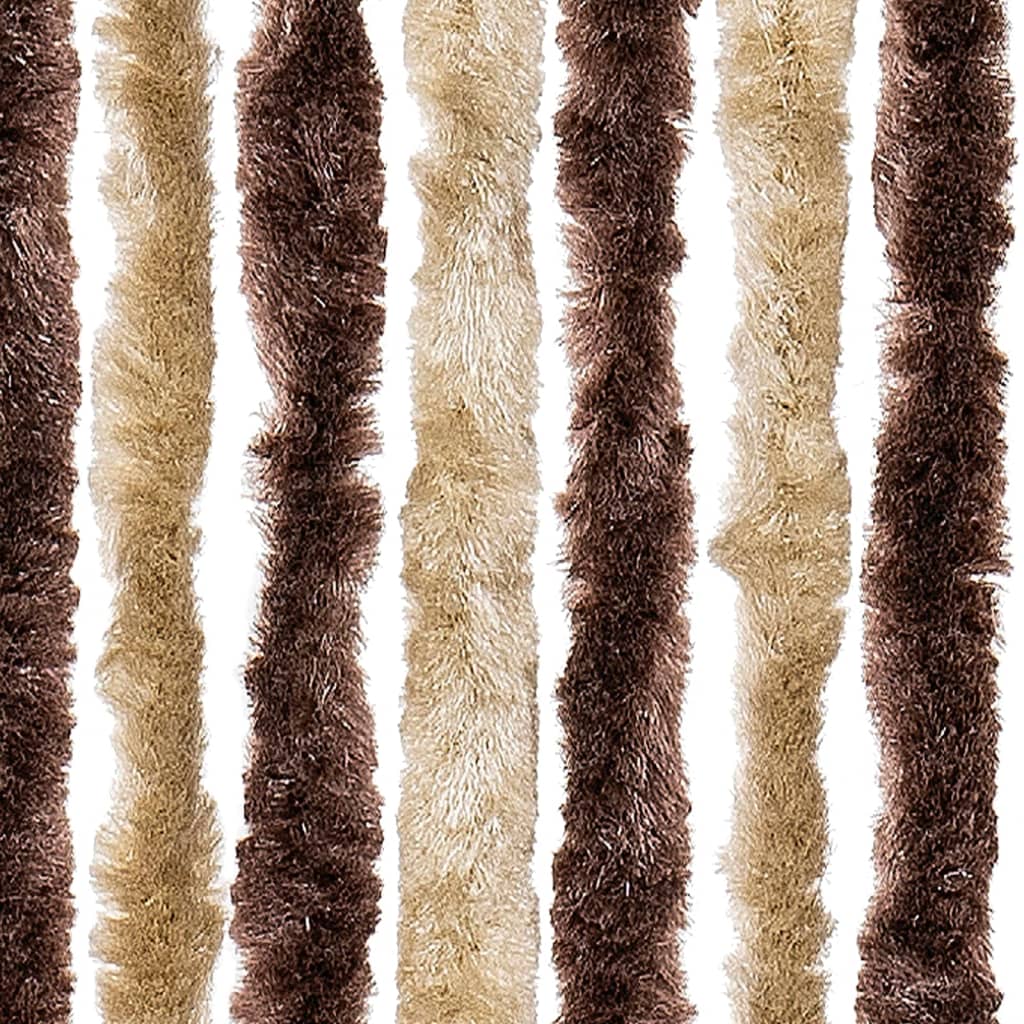 Fly Curtain Beige and Light Brown 100x200 cm Chenille