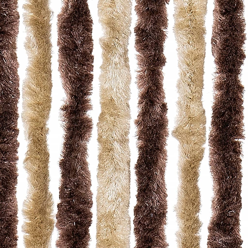 Fly Curtain Beige and Light Brown 100x230 cm Chenille