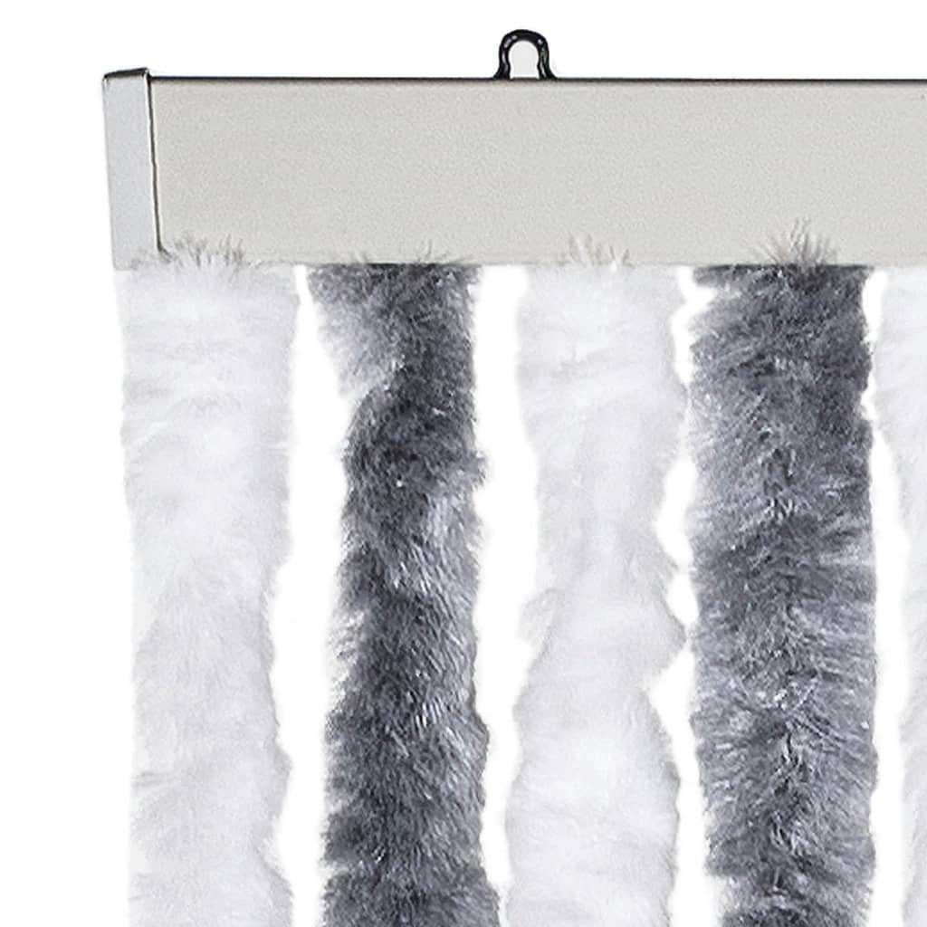 Fly Curtain Grey and White 100x200 cm Chenille