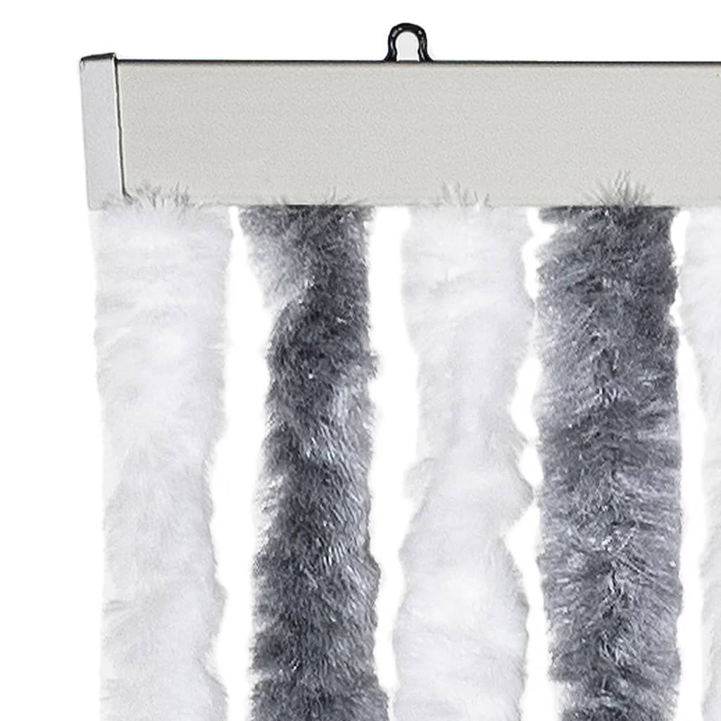 Fly Curtain Grey and White 100x230 cm Chenille
