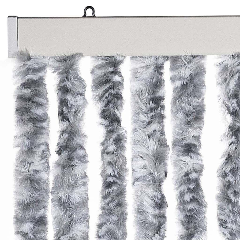 Fly Curtain White and Grey 100x200 cm Chenille