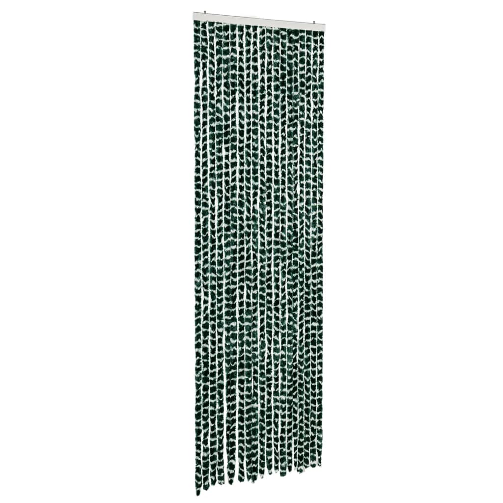 Fly Curtain Green and White 56x200 cm Chenille