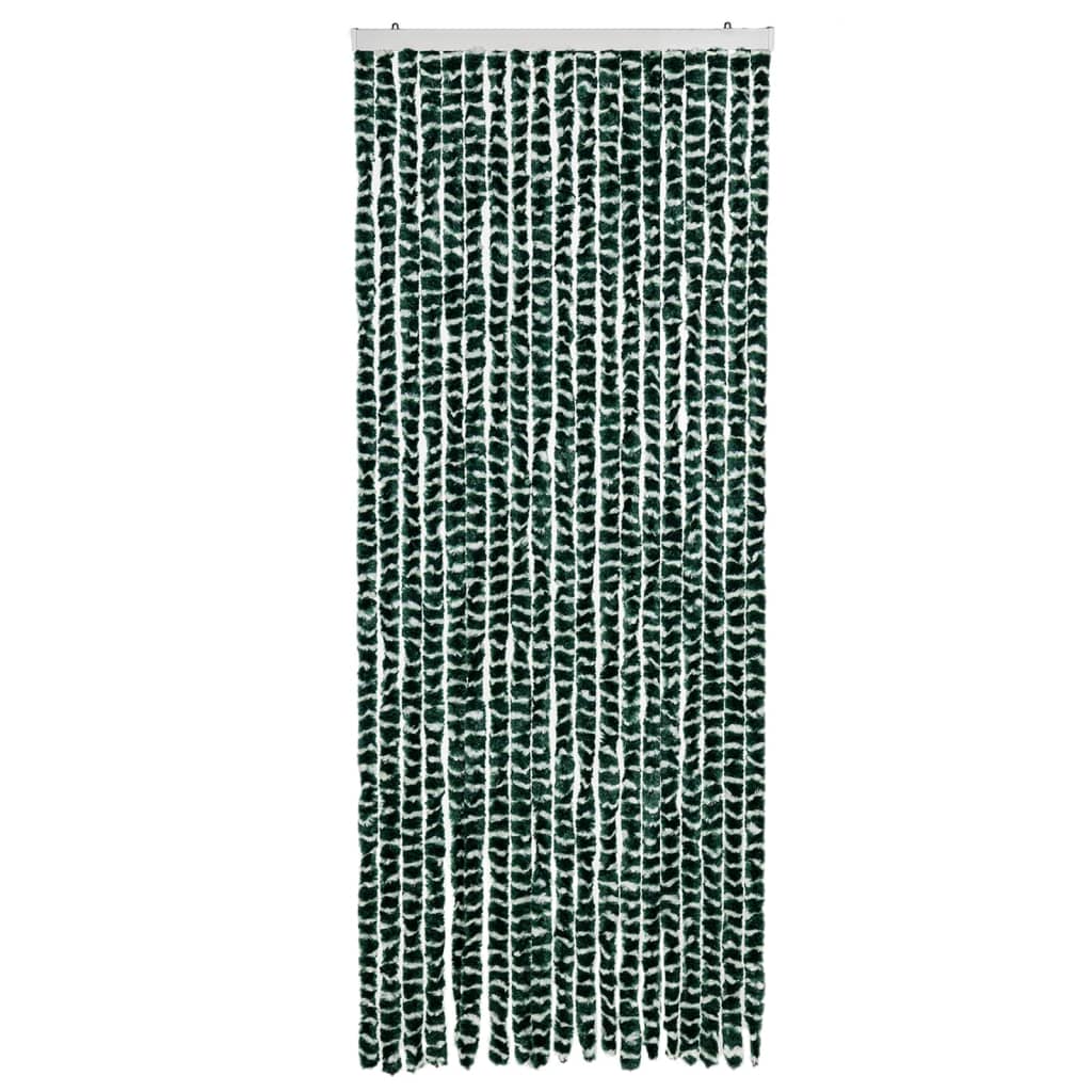 Fly Curtain Green and White 56x200 cm Chenille