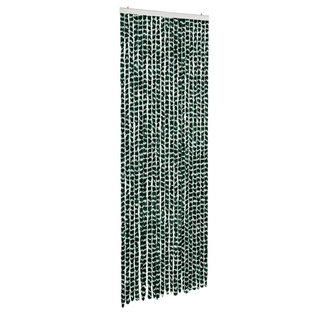 Fly Curtain Green and White 90x200 cm Chenille