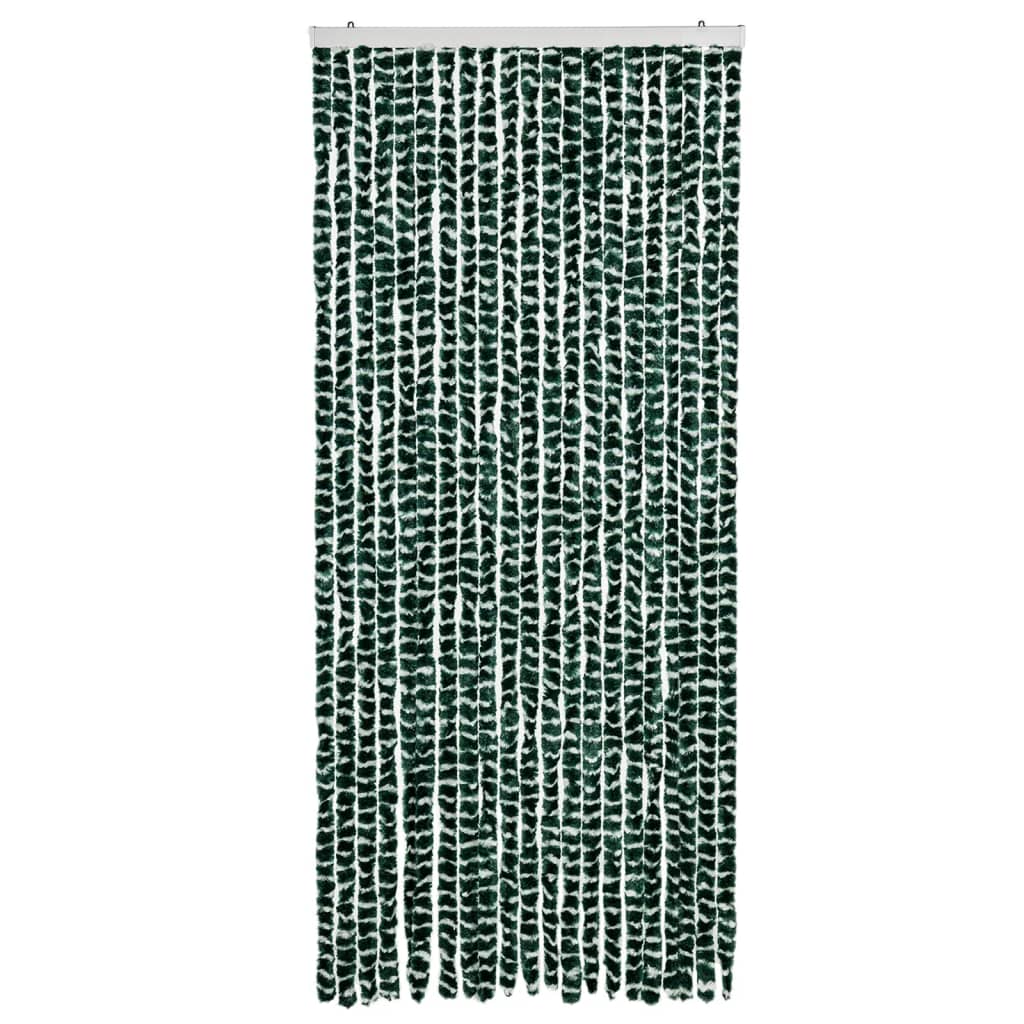 Fly Curtain Green and White 90x200 cm Chenille