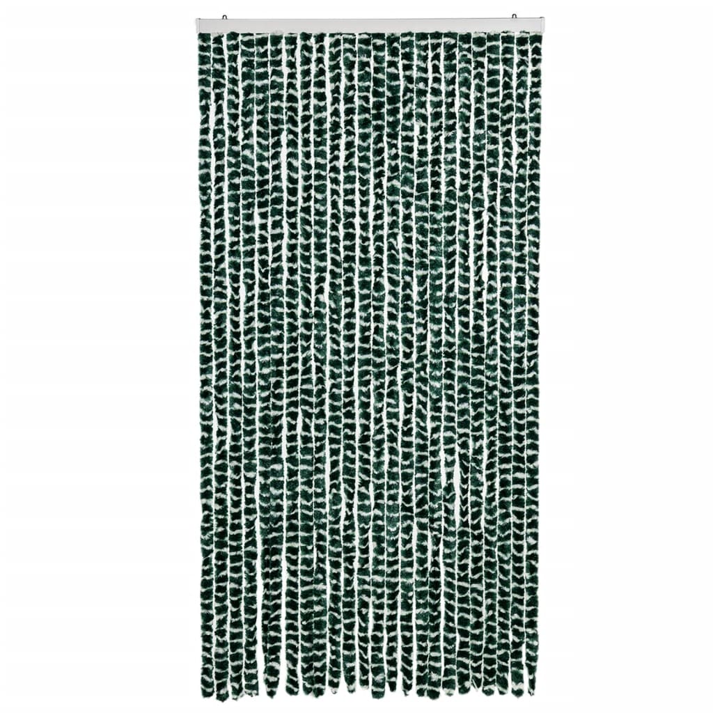 Fly Curtain Green and White 100x200 cm Chenille