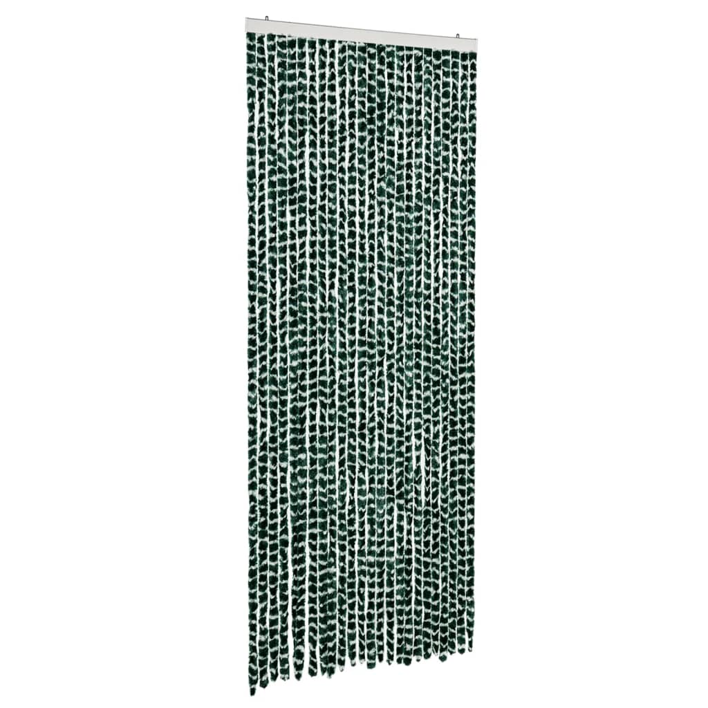 Fly Curtain Green and White 100x230 cm Chenille