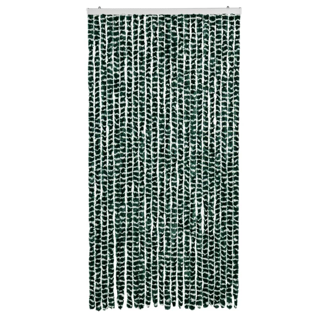 Fly Curtain Green and White 100x230 cm Chenille