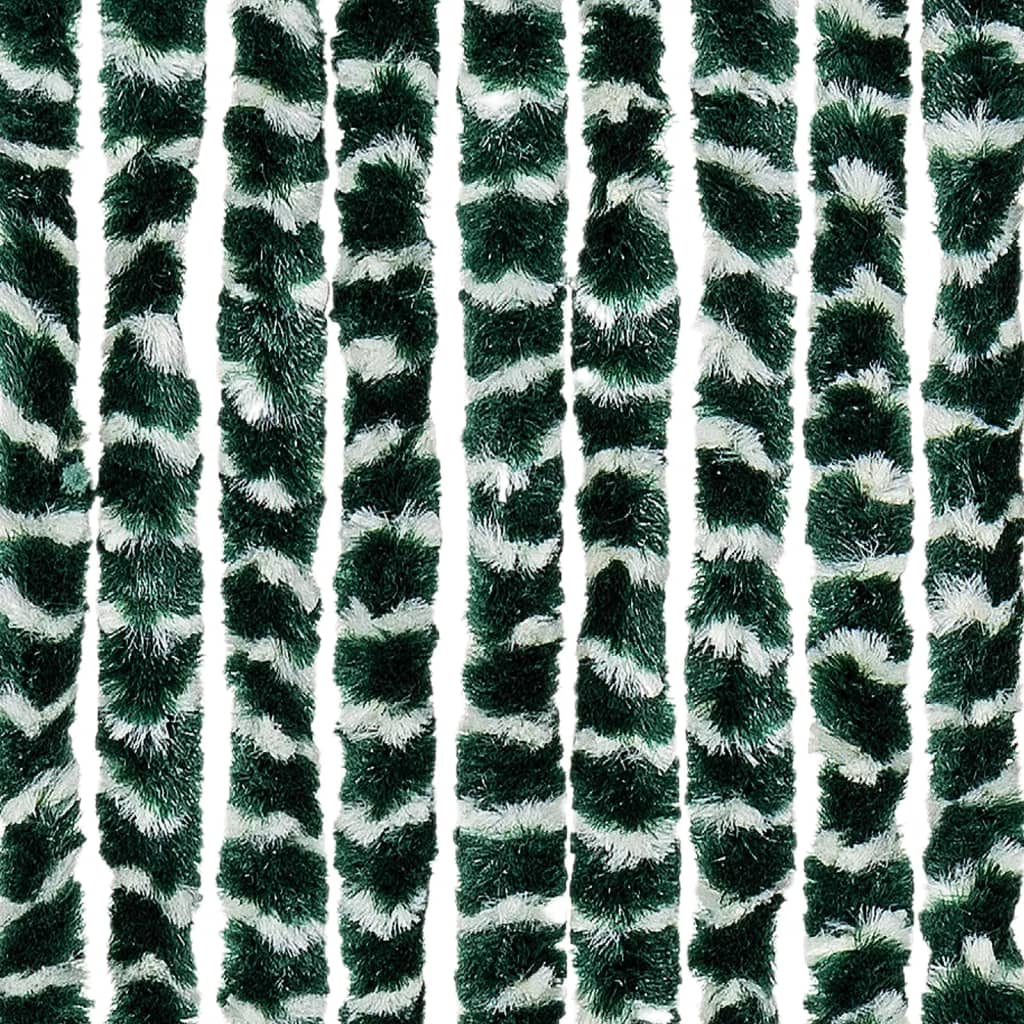 Fly Curtain Green and White 100x230 cm Chenille