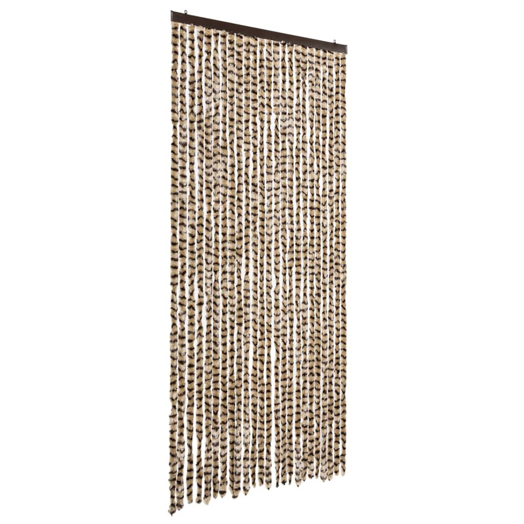 Fly Curtain Beige and Brown 100x200 cm Chenille