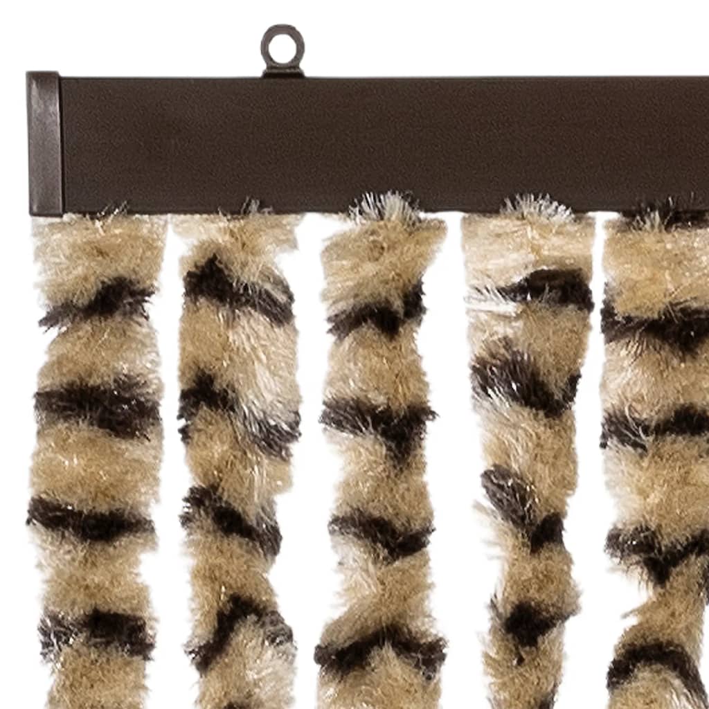 Fly Curtain Beige and Brown 100x200 cm Chenille