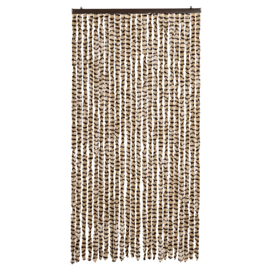 Fly Curtain Beige and Brown 100x230 cm Chenille