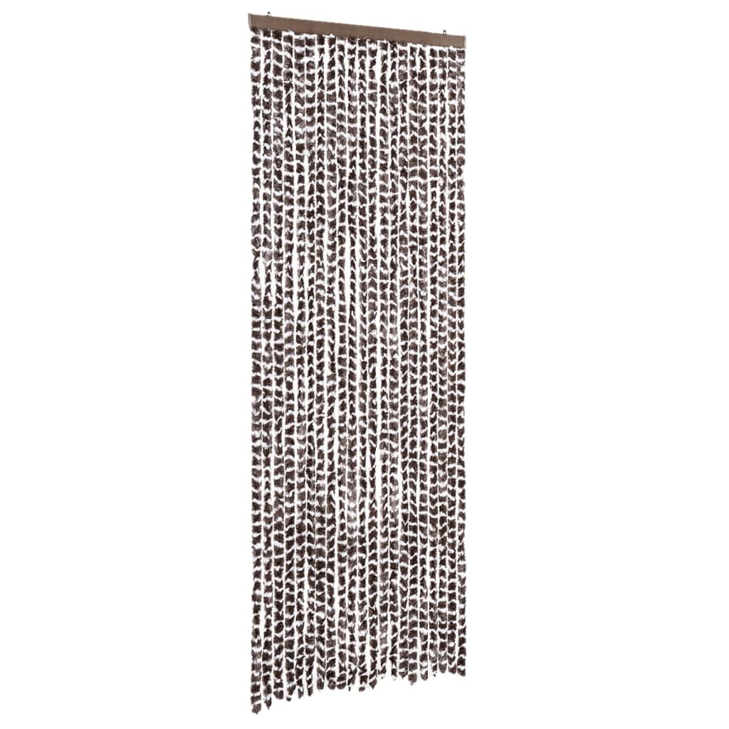 Fly Curtain Brown and White 90x200 cm Chenille