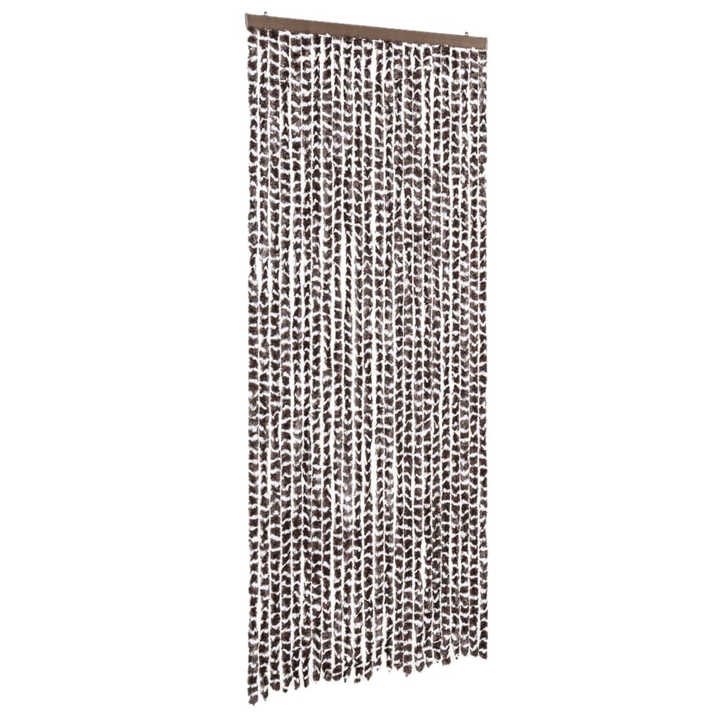 Fly Curtain Brown and White 100x200 cm Chenille