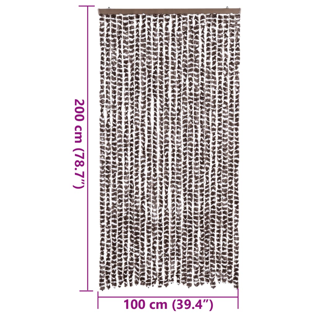 Fly Curtain Brown and White 100x200 cm Chenille