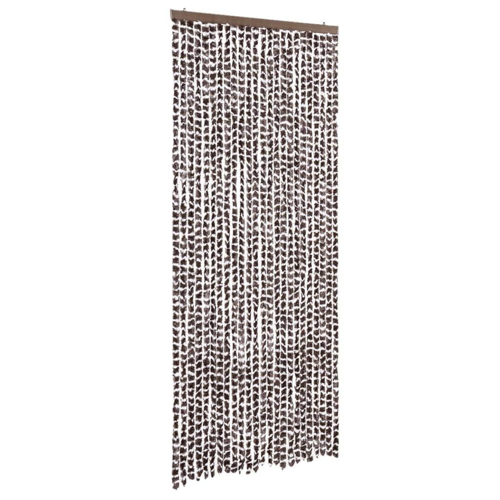 Fly Curtain Brown and White 100x230 cm Chenille