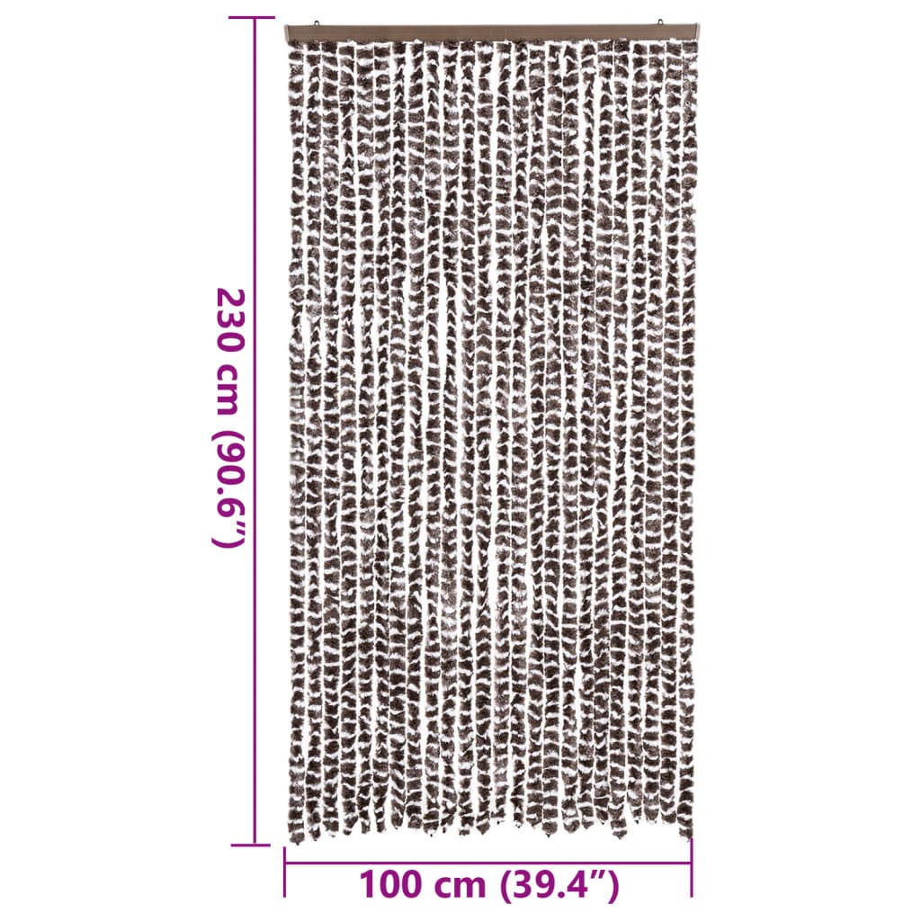 Fly Curtain Brown and White 100x230 cm Chenille
