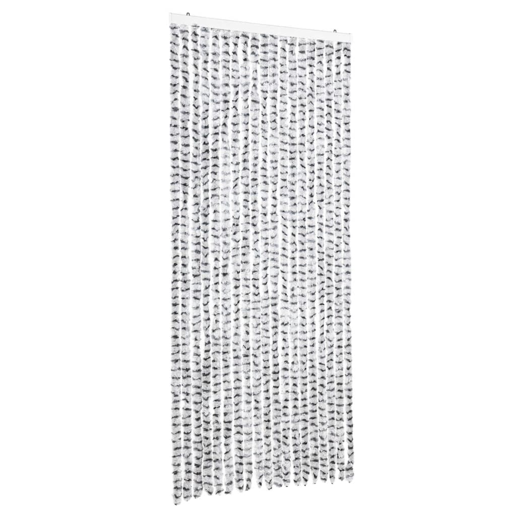 Fly Curtain Light Grey and Dark Grey 56x200 cm Chenille