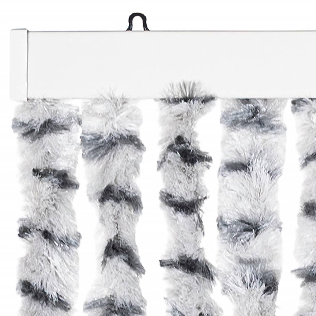 Fly Curtain Light Grey and Dark Grey 56x200 cm Chenille