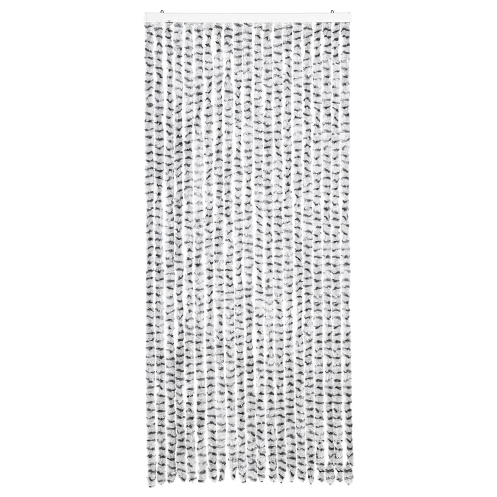 Fly Curtain Light Grey and Dark Grey 90x200 cm Chenille