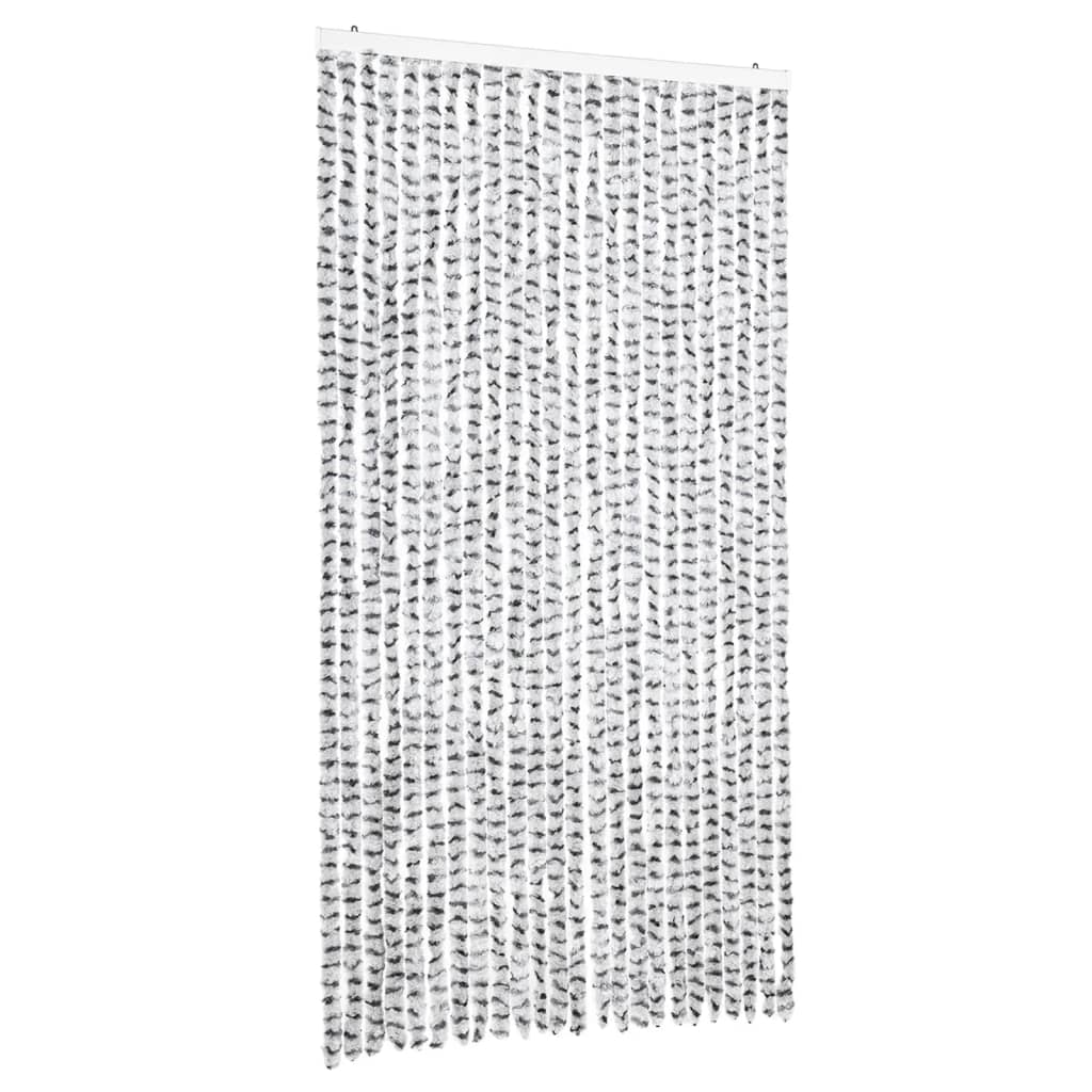 Fly Curtain Light Grey and Dark Grey 100x200 cm Chenille