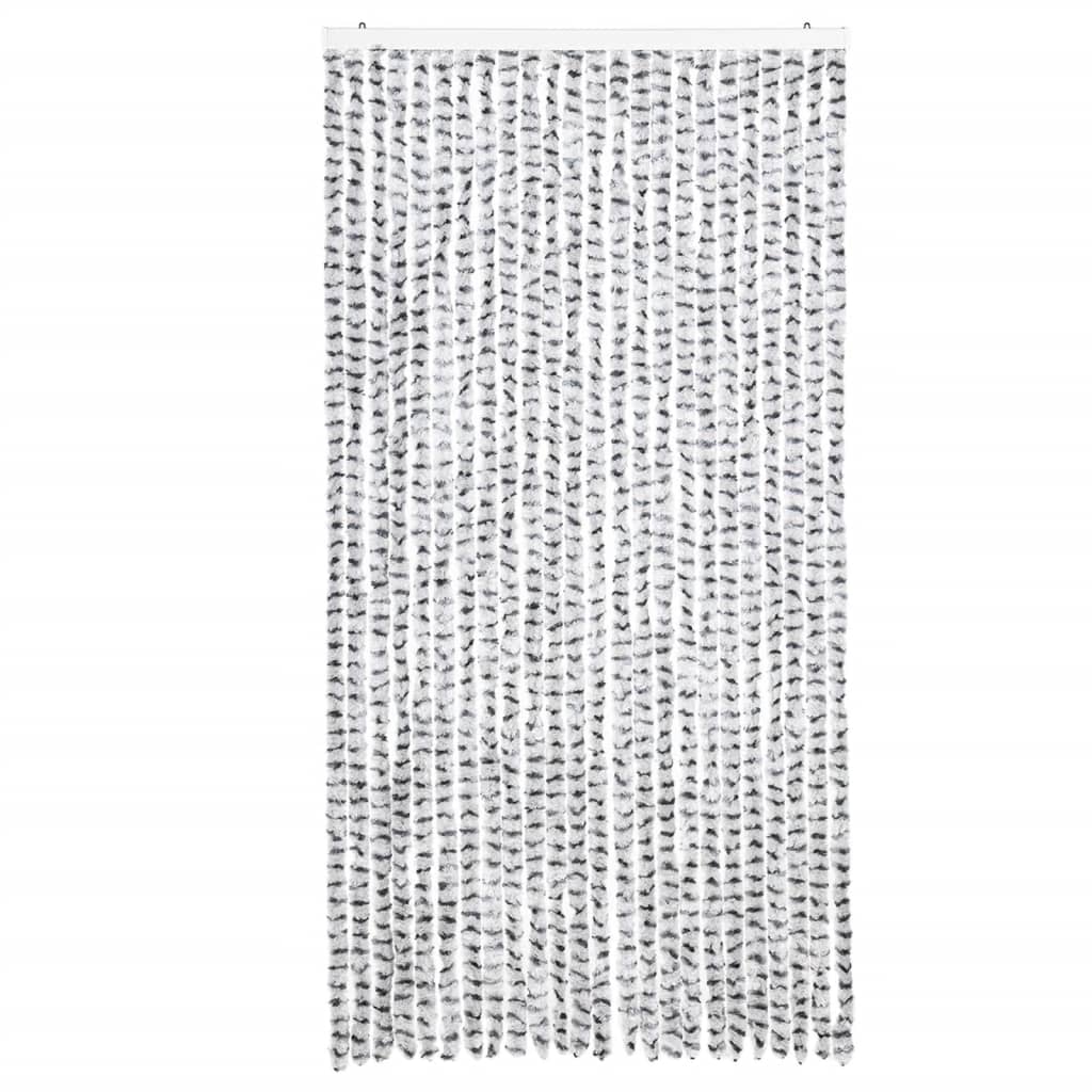 Fly Curtain Light Grey and Dark Grey 100x230 cm Chenille