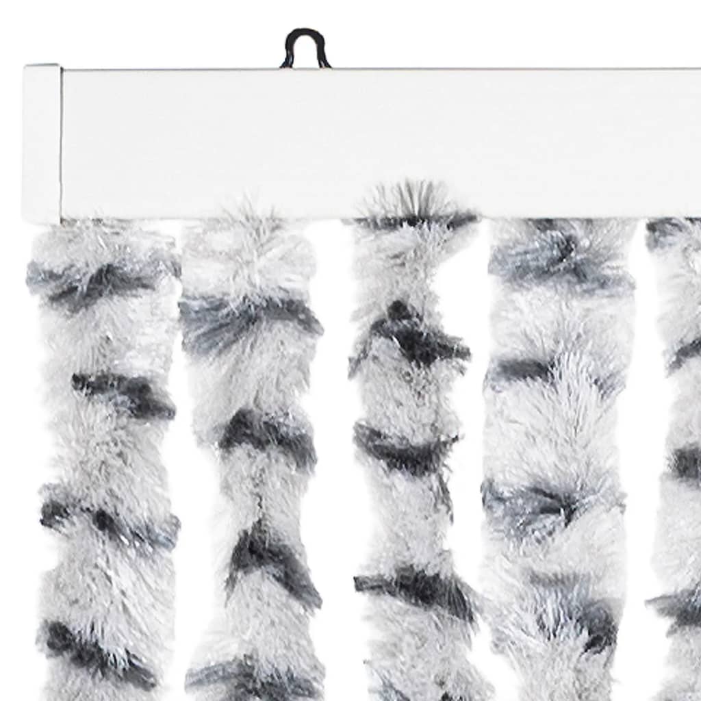 Fly Curtain Light Grey and Dark Grey 100x230 cm Chenille