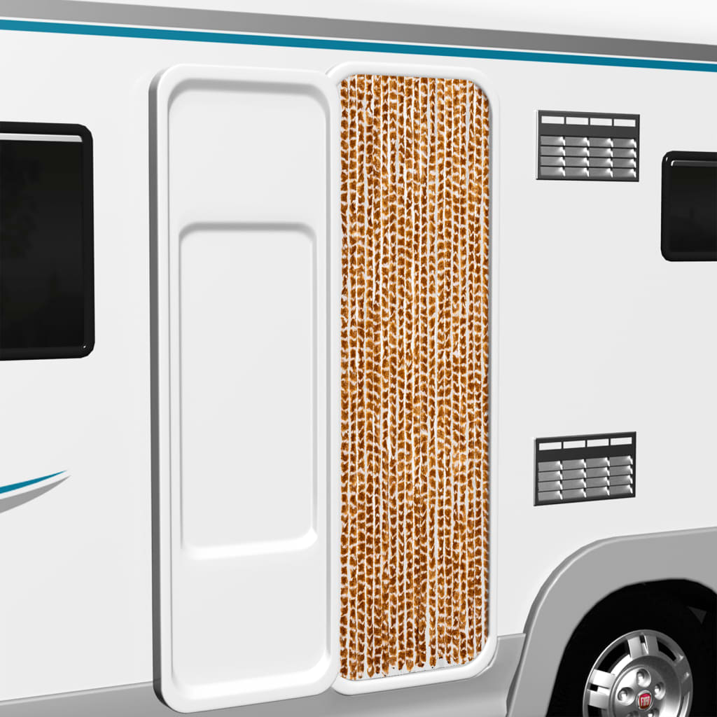 Fly Curtain Ochre and White 56x200 cm Chenille