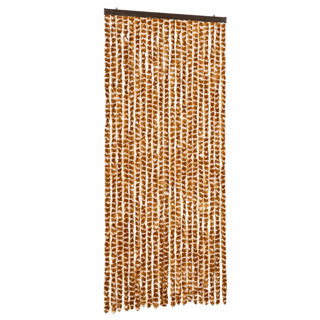 Fly Curtain Ochre and White 90x200 cm Chenille