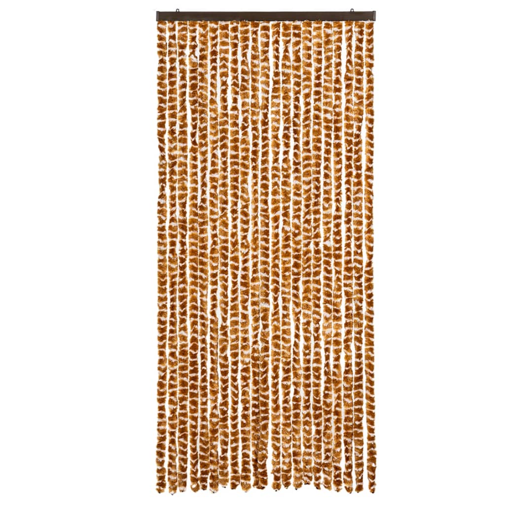 Fly Curtain Ochre and White 90x200 cm Chenille