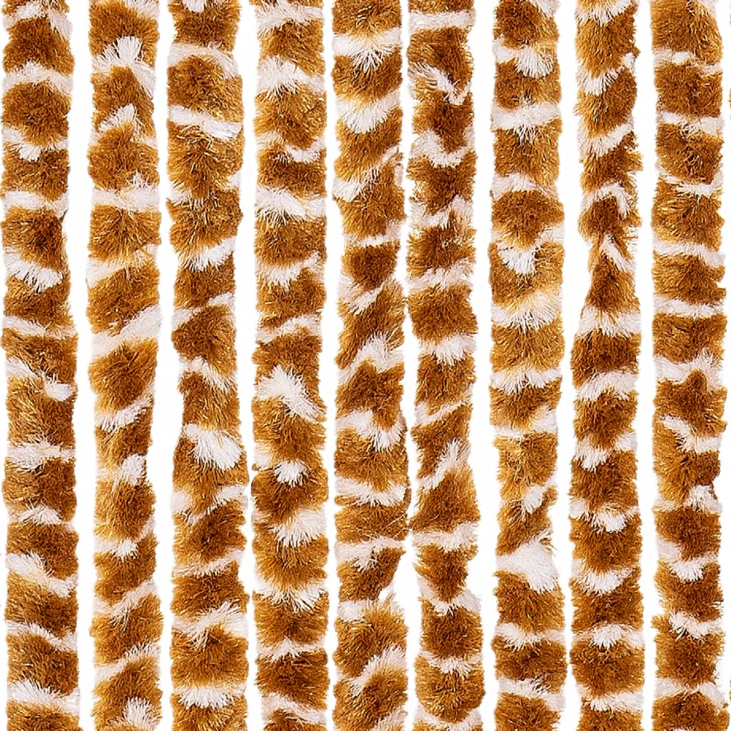 Fly Curtain Ochre and White 90x200 cm Chenille