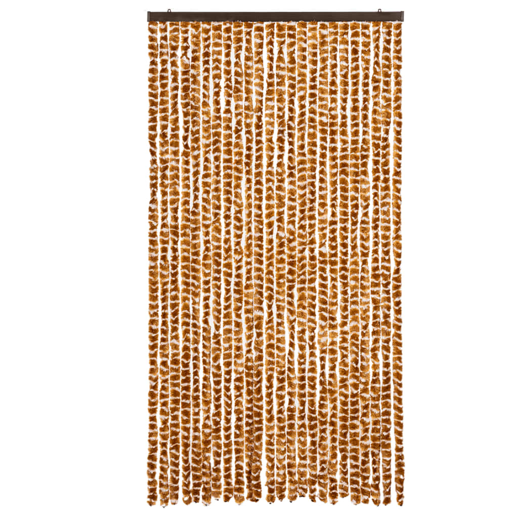 Fly Curtain Ochre and White 100x230 cm Chenille